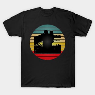 Best Fathers Day Gift Vintage Retro Sunset T-Shirt